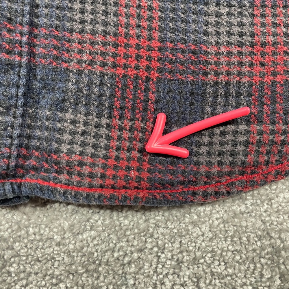 Carbon 2 Cobalt Flannel Shirt Mens Medium Plaid Button Up Cotton Red Black Gray - Picture 5 of 14
